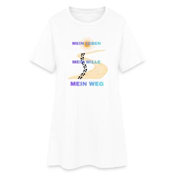 Mein Leben Mein Wille Mein Weg - Frauen T-Shirt-Kleid - Weiß - Vorne