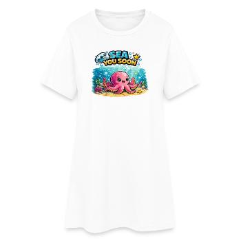 Sea You Soon : Cute Squid - Robe T-shirt Femme - blanc - Devant