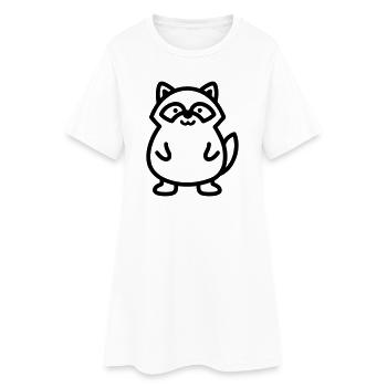 raton laveur - Robe T-shirt Femme - blanc - Devant