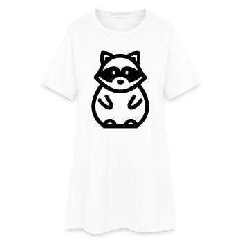raton laveur - Robe T-shirt Femme - blanc - Devant