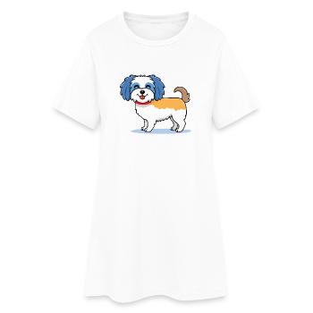 Niedlicher Havaneser (Comic/Bunt) - Frauen T-Shirt-Kleid - Weiß - Vorne