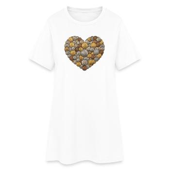 Cœur de Pièces - Robe T-shirt Femme - blanc - Devant