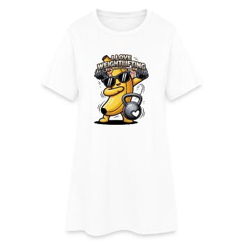 Banana Bodybuilding Pop Fun - Women’s T-Shirt Dress - white - Front