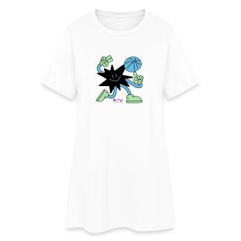 Moderner Cartoon-Basketballstar - Frauen T-Shirt-Kleid - Weiß - Vorne