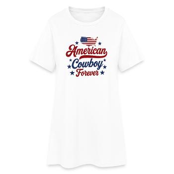 American Cowboy Forever Vintage Patriotic - Women’s T-Shirt Dress - white - Front