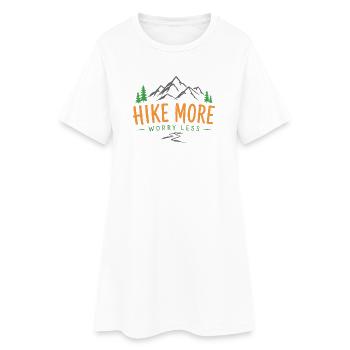 Mountain Hiking Adventure - Hike More. Worry Less - Women’s T-Shirt Dress - white - Front