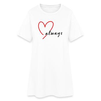 Red Sketch Heart Hand Drawing - Women’s T-Shirt Dress - white - Front
