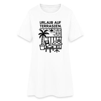 Urlaub auf Terrasien - Frauen T-Shirt-Kleid - Weiß - Vorne