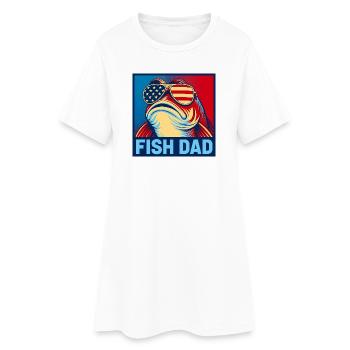 Papa poisson patriote – Papa poisson drôle pour - Robe T-shirt Femme - blanc - Devant