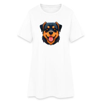 Rottweiler (comic portrait) - Women’s T-Shirt Dress - white - Front