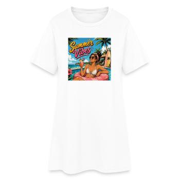 Ambiance estivale - Robe T-shirt Femme - blanc - Devant