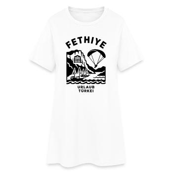 Fethiye Urlaub Türkei - Frauen T-Shirt-Kleid - Weiß - Vorne