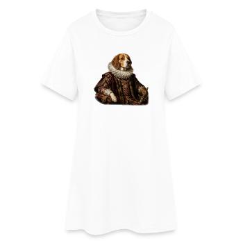 Edler Beagle in Renaissance-Kostüm - Frauen T-Shirt-Kleid - Weiß - Vorne