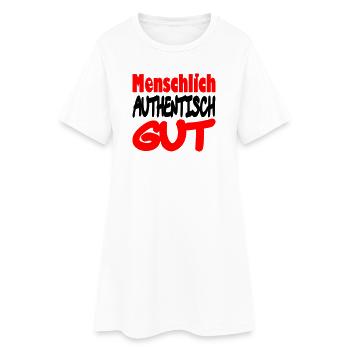 menschlich_authentisch_gut - Frauen T-Shirt-Kleid - Weiß - Vorne