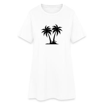 Palme - Frauen T-Shirt-Kleid - Weiß - Vorne