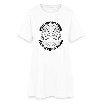 HIRN GEGEN HASS FÜR HALTUNG UND GEGEN RECHTE PEACE - Frauen T-Shirt-Kleid - Weiß - Vorne