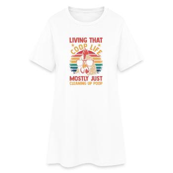 Farmer Rooster Flock Poultry Chicken - Women’s T-Shirt Dress - white - Front