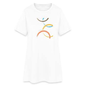Farbige Kreise auf der Straße - Frauen T-Shirt-Kleid - Weiß - Vorne