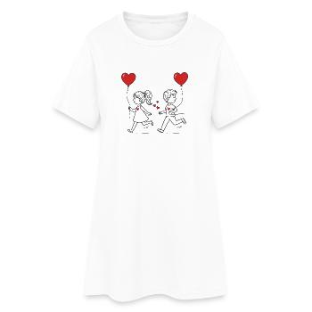 Couple amoureux - Robe T-shirt Femme - blanc - Devant