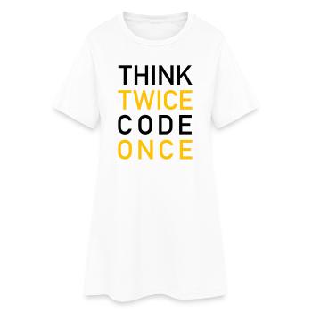 Think Twice Code Once Programmer - Robe T-shirt Femme - blanc - Devant