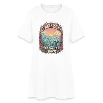Parc national de Glacier Bay, États-Unis, Alaska Vintage - Robe T-shirt Femme - blanc - Devant