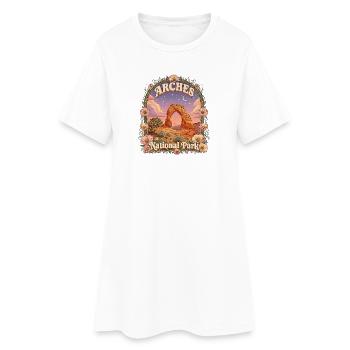Parc national Arches, États-Unis, Utah Randonnée Vintage - Robe T-shirt Femme - blanc - Devant