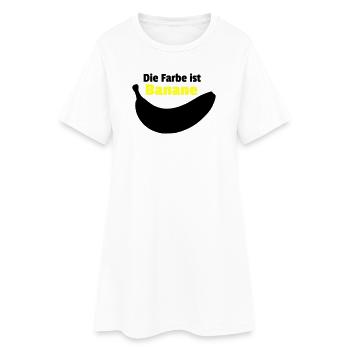Farbe Banane - Frauen T-Shirt-Kleid - Weiß - Vorne