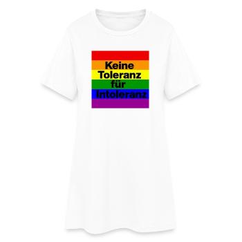 KEINE TOLERANZ FÜR INTOLERANZ - Frauen T-Shirt-Kleid - Weiß - Vorne