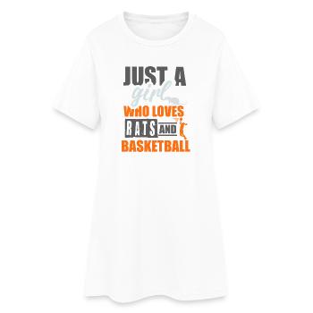 Juste une fille qui lisait des rats et du basket - Robe T-shirt Femme - blanc - Devant