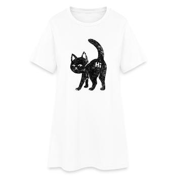 Hi-Cat – Chat espiègle avec de l’attitude - Robe T-shirt Femme - blanc - Devant