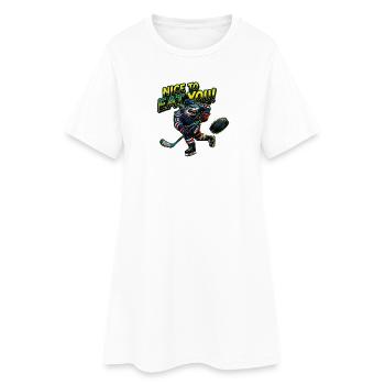 Hai-Hockey Chaos: Nice to Eat You - Frauen T-Shirt-Kleid - Weiß - Vorne