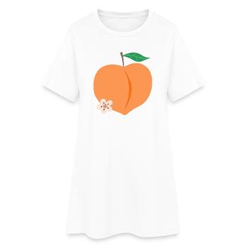 Pfirsichherzblüte - Frauen T-Shirt-Kleid - Weiß - Vorne