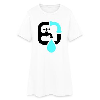 Logo du tuyau de robinet de plombier - Robe T-shirt Femme - blanc - Devant
