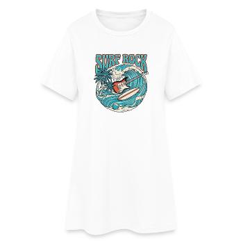 Surf Rock Retro Vintage - Frauen T-Shirt-Kleid - Weiß - Vorne
