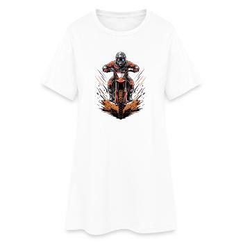 Sprint moto Cross : Action moto - Robe T-shirt Femme - blanc - Devant