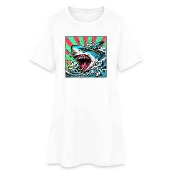 Requin - Robe T-shirt Femme - blanc - Devant