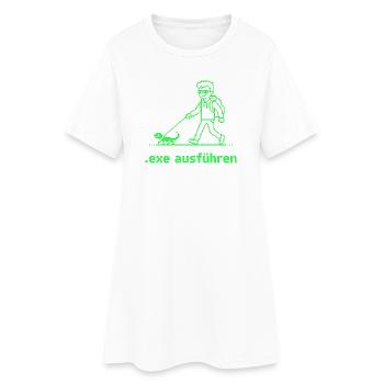 Nerd Witz Entwickler Humor exe ausführen Coder - Frauen T-Shirt-Kleid - Weiß - Vorne