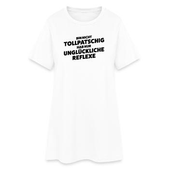 Unglueckliche Reflexe Spruch Shirt - Frauen T-Shirt-Kleid - Weiß - Vorne