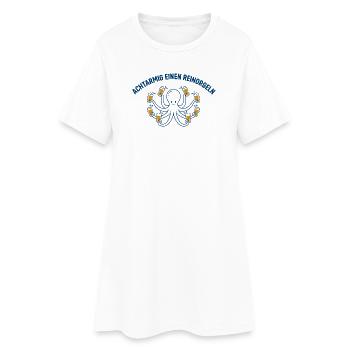 Achtarmig Einen Reinorgeln Oktopus Bier Design - Frauen T-Shirt-Kleid - Weiß - Vorne