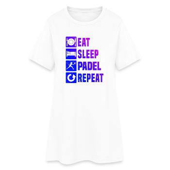 Idée cadeau pour les fans de terrain de padel avec des chaussures de padel - Robe T-shirt Femme - blanc - Devant