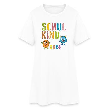 Schulkind 2026  - Frauen T-Shirt-Kleid - Weiß - Vorne