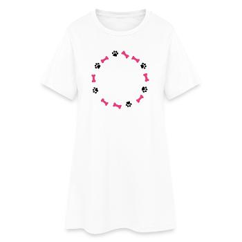 Pfotenabdruck Liebe Hund Knochen Hundemama - Frauen T-Shirt-Kleid - Weiß - Vorne