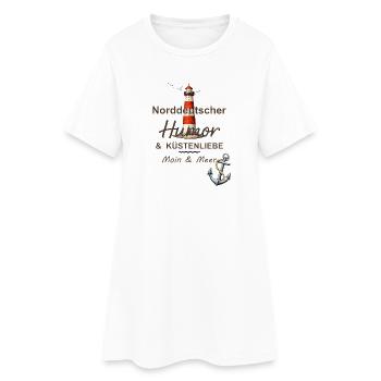 Norddeutscher Humor & Moin & Meer |  - Frauen T-Shirt-Kleid - Weiß - Vorne