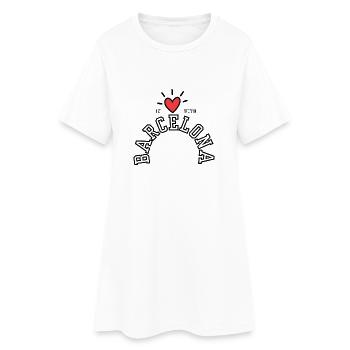 Amoureux de Barcelone - Robe T-shirt Femme - blanc - Devant
