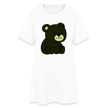 Dunkler Bär Cartoon Kuschelheld - Frauen T-Shirt-Kleid - Weiß - Vorne