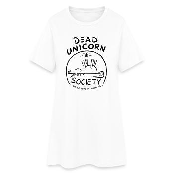 Dead Unicorn Society - Frauen T-Shirt-Kleid - Weiß - Vorne