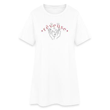 Dreamer in Curved Red - Women’s T-Shirt Dress - white - Front