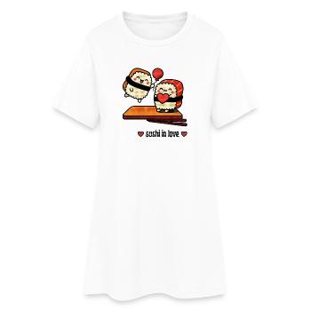 Amis sushi avec cœur et ballon - Robe T-shirt Femme - blanc - Devant