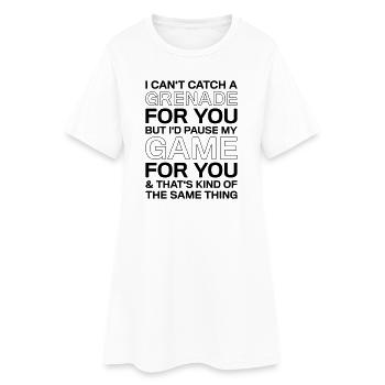 Mets en pause mon jeu pour toi qui dit Chemise - Robe T-shirt Femme - blanc - Devant
