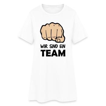 faust_team_002 - Frauen T-Shirt-Kleid - Weiß - Vorne